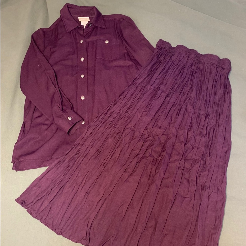 Maxi skirt set plum Coldwater Creek - Picture 2 of 4